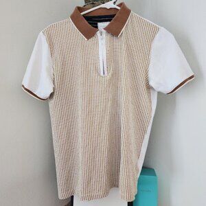 Boy's Denim and Flower Collard short sleeved top size 12/14